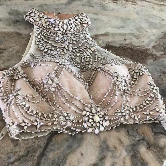 Sherri Hill Dresses & Skirts - Sherri Hill two piece gown, heavily beaded top, built in cups, size 2